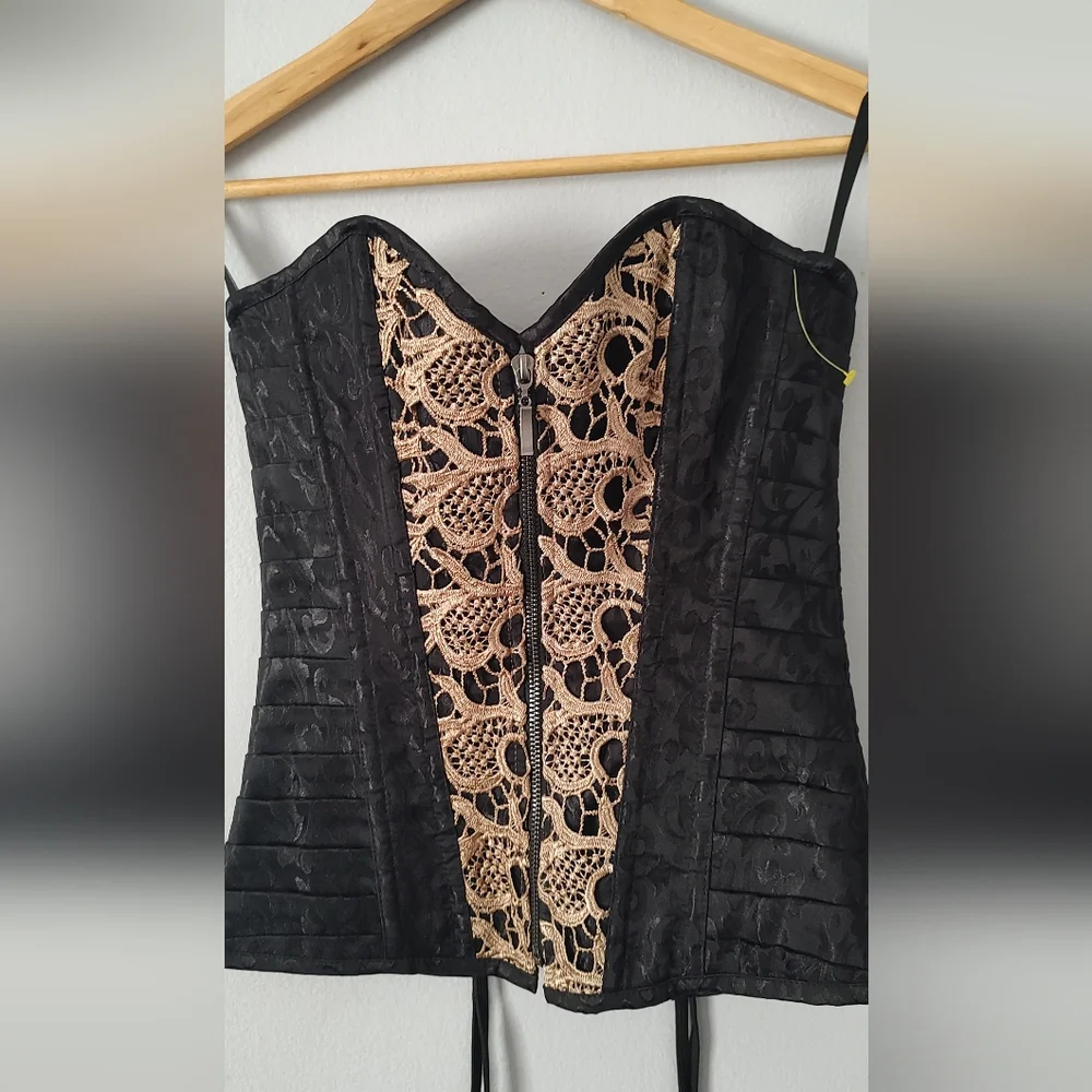 Spirit Corset Women Color Black Zipper Front Size Small Good Condition